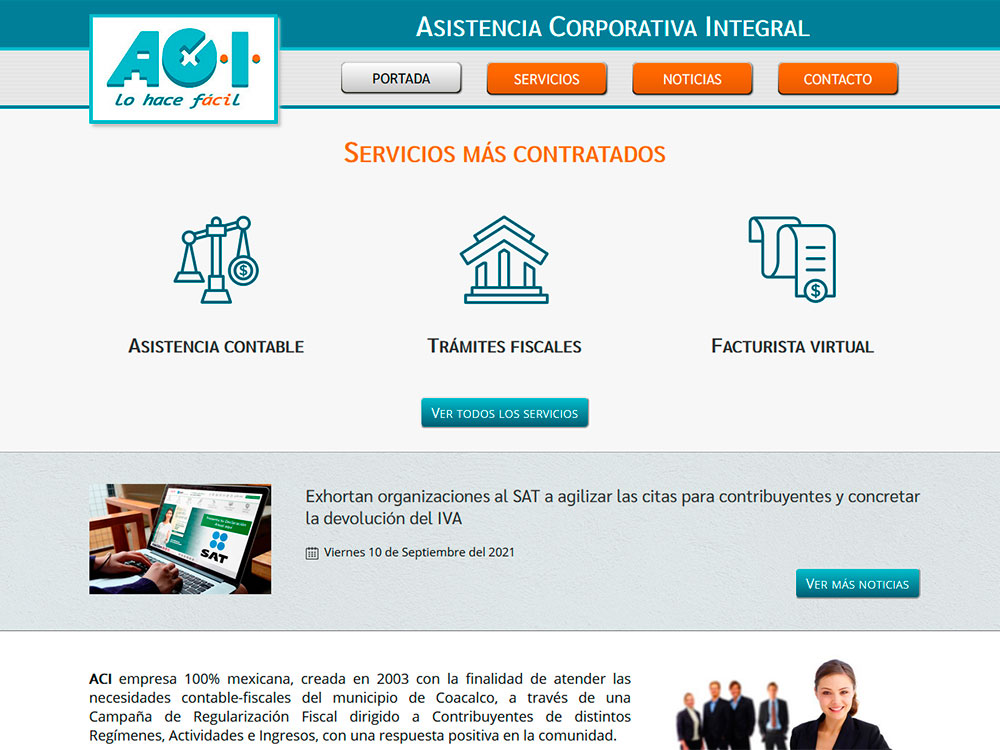 Asistencia Corporativa Integral <img src='img/celular.png'  alt='Responsivo' title='Sitio responsivo'/>